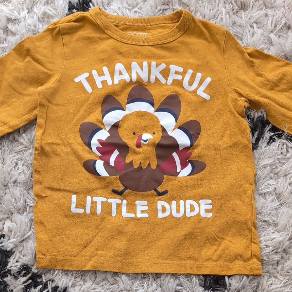Thankful Little Dude Toddler Shirt - Mustard